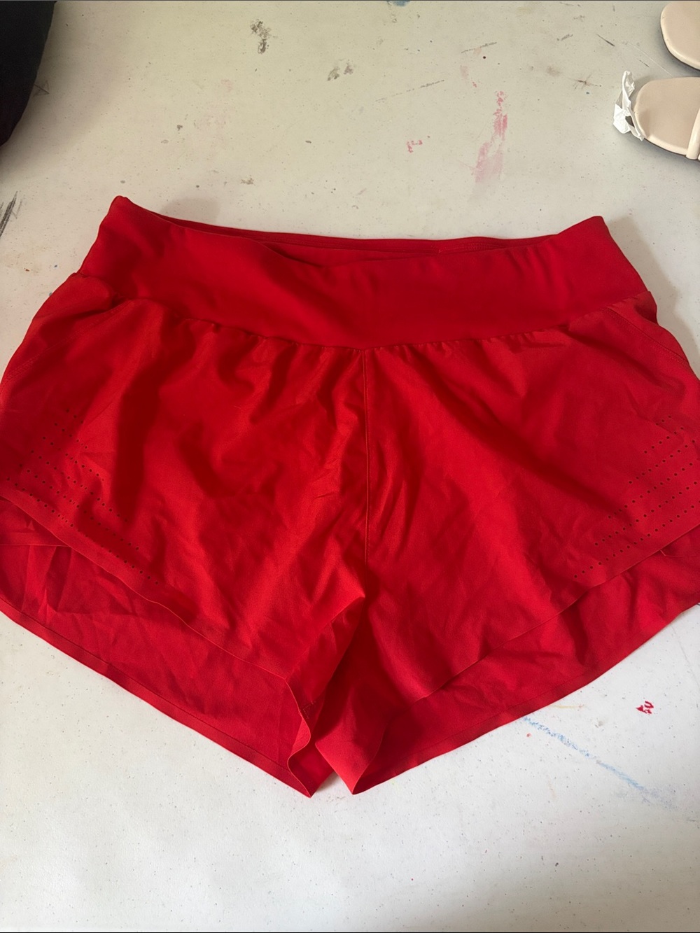 JoyLab Red Women's Athletic Shorts with Wide Waistband